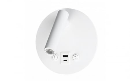 Aplice led de perete - Aplica LED 8W, IP20, Comutator ON/OFF  + USB, Alb, 3000K, Optonica 7587