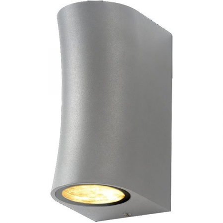 Aplice led de perete - Aplica led de perete, cilindrica, corp aluminiu argintiu, soclu 2xGU10, Optonica 7439
