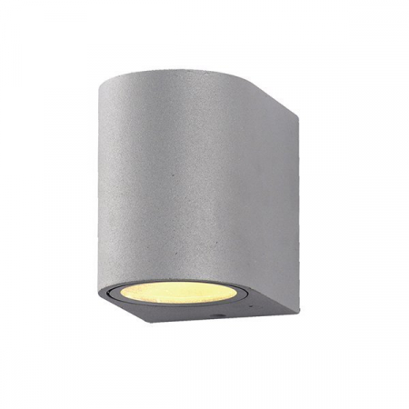 Aplice led de perete - Aplica led de perete, cilindrica, corp aluminiu argintiu, soclu 1xGU10, Optonica 7433