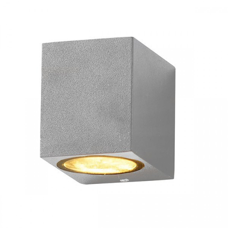Aplice led de perete - Aplica led de perete, cubica, corp aluminiu argintiu, soclu 1xGU10, Optonica 7436