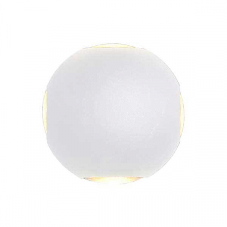 Aplice led de perete - Aplica led de perete, octogonala, cu 4 raze de lumina, corp alb, 4W, alb cald, Optonica 7487