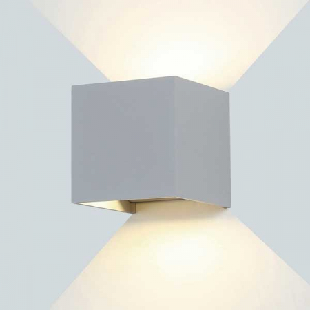 Aplica led de perete, patrata, corp gri, 6W, alb cald, Optonica 7453 [1]
