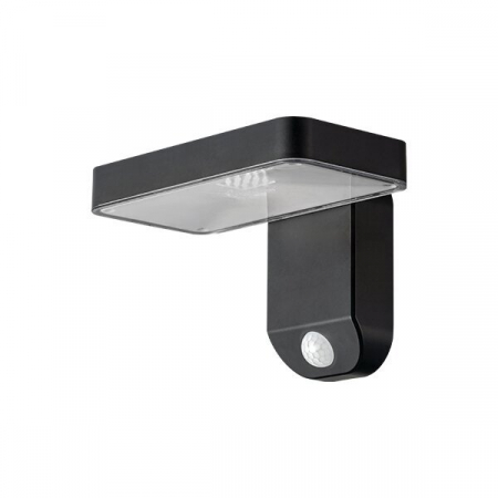 Aplice led de perete - Aplica led solara IP44, dreptunghiulara, corp negru, 9W, alb cald, Optonica 9347