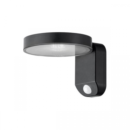 Aplice led de perete - Aplica led solara IP44, rotunda, corp negru, 9W, alb cald, Optonica 9345