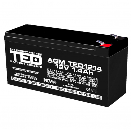 Baterii AGM VRLA - Baterie AGM 12V 1.4Ah TED1214F1