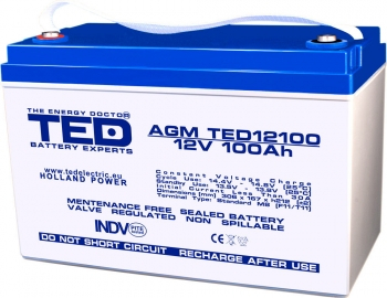 Baterii AGM VRLA - EOL Baterie AGM 12V 100Ah TED12100M8