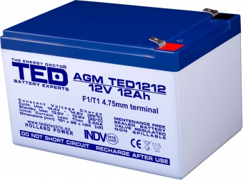 Baterii AGM VRLA - EOL Baterie AGM 12V 12Ah TED1212F1