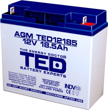 Baterii AGM VRLA - Baterie AGM 12V 18.5Ah TED12185T3