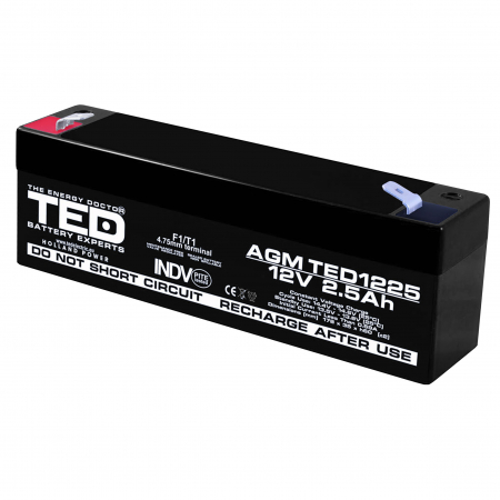 Baterii AGM VRLA - Baterie AGM 12V 2.5Ah TED1225F1