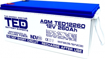 Baterii AGM VRLA - EOL Baterie AGM 12V 260Ah TED12260M8