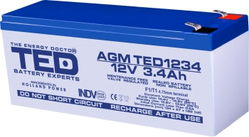 Baterii AGM VRLA - EOL Baterie AGM 12V 3.4Ah TED1234F1