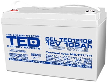 Baterii cu gel - Baterie cu gel 12V 102Ah TED12102M8
