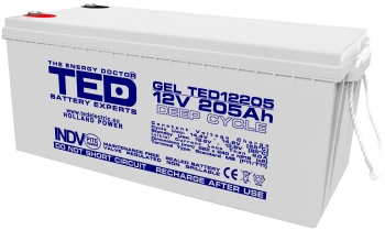 Baterii cu gel - Baterie cu gel 12V 205Ah TED12205M5