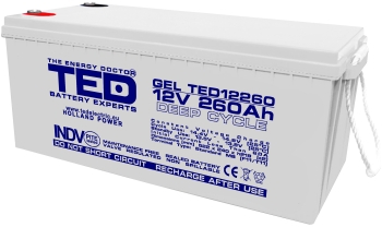Baterii cu gel - Baterie cu gel 12V 260Ah TED12260M8