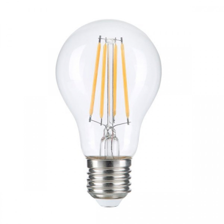 E27 - Bec led A60, cu filament, dimabil, 8W, sticla clara, alb cald, Optonica 1323