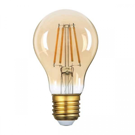 E27 - Bec led A60, soclu E27, sticla aurie, 8W, alb cald, Optonica 1796