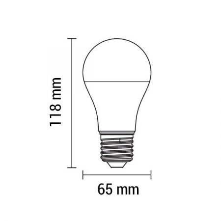 Bec led A65, soclu E27, 12W, alb cald, Optonica 1833 [2]