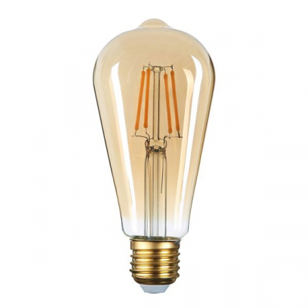 E27 - Bec led candela ST64, dimabil, 8W, sticla aurie, alb cald, Optonica 1322