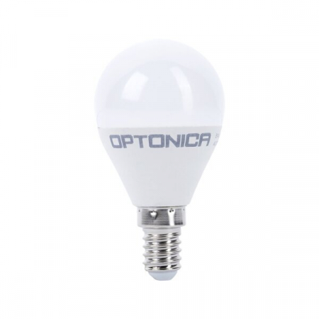 E14 - Bec led cu balon G45, soclu E14, 8W, alb rece, Optonica 1404