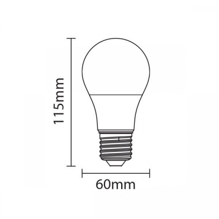 E27 - Bec led A60, soclu E27, 5 ani garantie, 15W, alb neutru, Optonica 1725