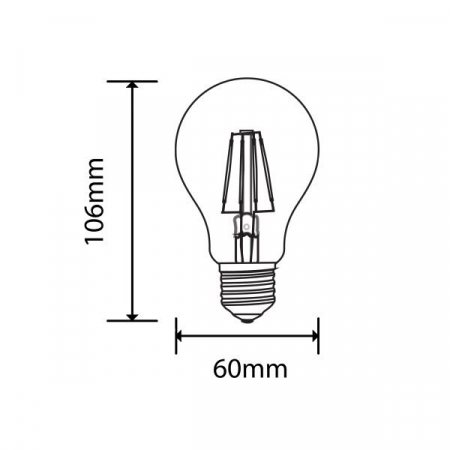 Bec led cu filament A60, soclu E27, 6.5W, alb rece, Optonica 1873 [1]