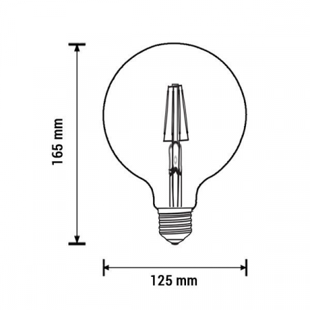 Bec led cu filament G125, soclu E27, 6.5W, alb cald, Optonica 1860 [1]