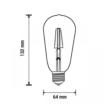Bec led cu filament, soclu E27, ST64, 4W, alb cald, Optonica 1870 [1]