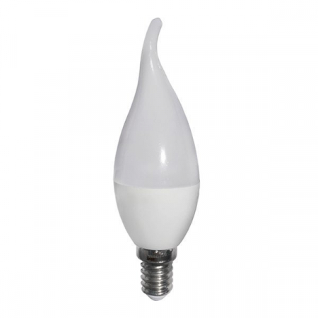 Bec led tip lumanare C37 soclu E14 6W alb cald Optonica 1759