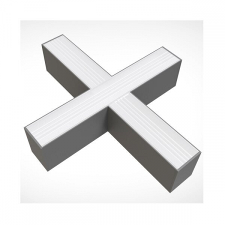 Lampi led liniare - Conector led liniar, modular, cruce X, corp argintiu, 15W, alb neutru, Optonica 5039