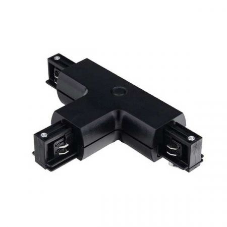 Corpuri led cu sina - Conector tip T pentru sina led, 3 faze, corp negru, Optonica 5018