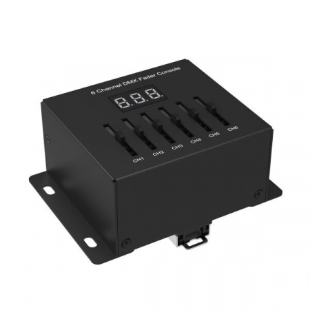 dimmere led si controllere - Consola cu 6 canale DMX, pe baterii, Optonica 6392
