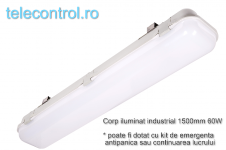 Corp iluminat industrial LED 1500mm, 60W, 5800lm, 4000K, IP65, IK09, 180grade, Intelight 93106 [0]