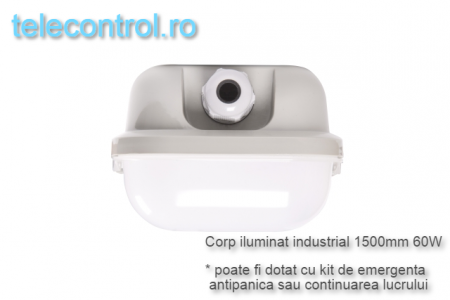 Corp iluminat industrial LED 1500mm, 60W, 5800lm, 4000K, IP65, IK09, 180grade, Intelight 93106 [2]