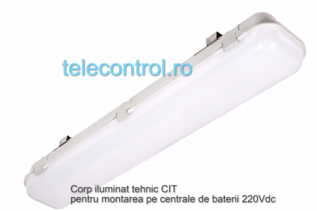 centrala de baterii - Corp iluminat industrial LED 1x60cm pentru centrala de baterii, 19W, 2100lm, 4000K, IP65, IK09, 180grade, Intelight 93107