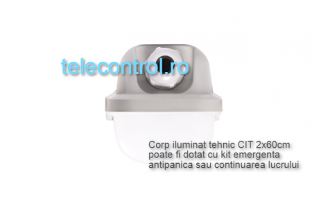 Corp iluminat industrial LED 2x60cm, 24W, 2700lm, 4000K, IP65, IK09, 180grade, Intelight 93102 [2]