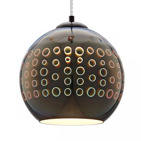 Corp iluminat led suspendat, lustra, 3D din sticla crom, model cerculete, Optonica 9003 [1]