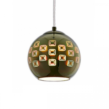 Corp iluminat led suspendat, lustra, 3D din sticla crom, model patratele, Optonica 9004 [1]