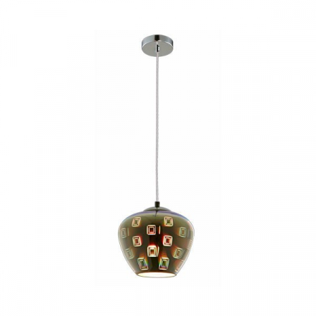Corpuri led suspendate - Corp led 3D, in suspensie, D200, crom, motiv cerculete, Optonica 9019