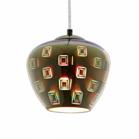 Corp led 3D, in suspensie, D200, crom, motiv cerculete, Optonica 9019 [1]