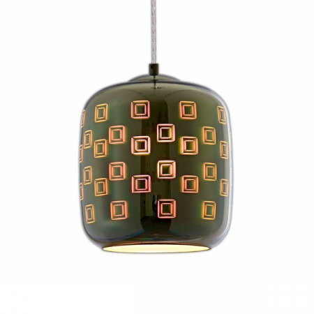 Corp led 3D, in suspensie, D200, crom, motiv patratele, Optonica 9015 [1]