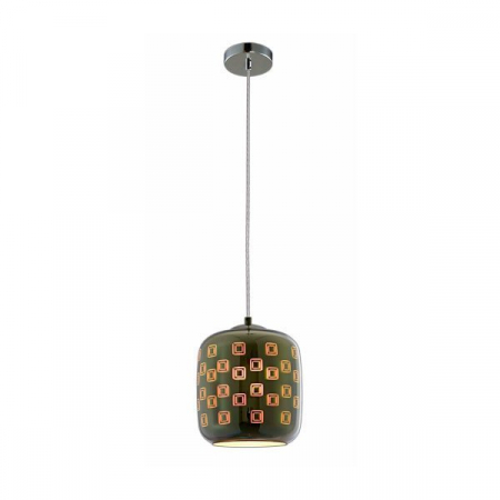 Corpuri led suspendate - Corp led 3D, in suspensie, D200, crom, motiv patratele, Optonica 9015