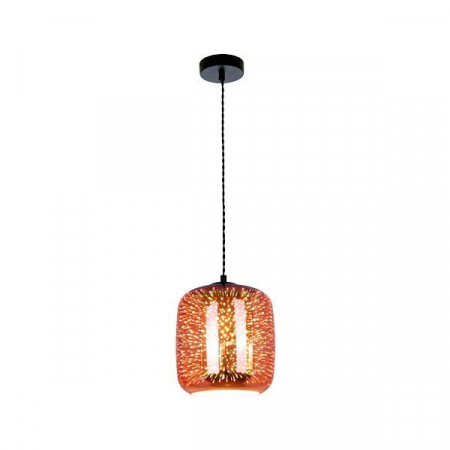 Corpuri led suspendate - Corp led 3D, in suspensie, D200, cupru, motiv romburi, Optonica 9013