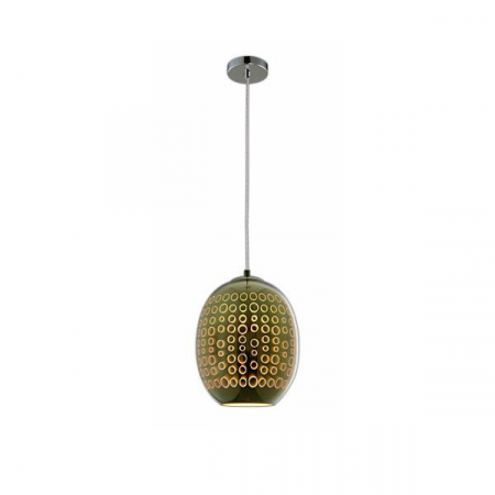 Corpuri led suspendate - Corp led 3D, in suspensie, D220, crom, motiv cerculete, Optonica 9008