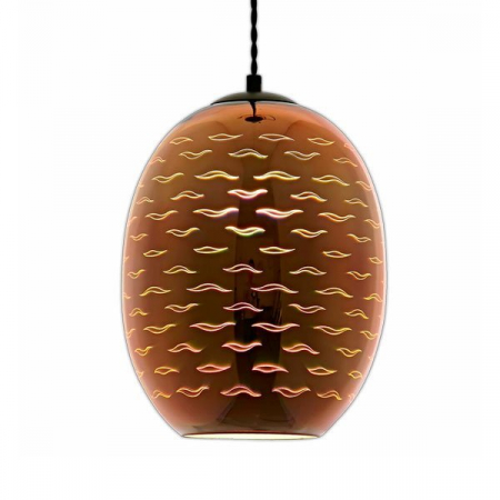 Corp led 3D, in suspensie, D220, cupru, motiv pescarusi, Optonica 9009 [1]