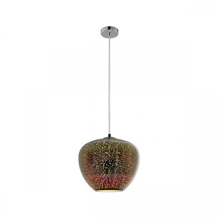 Corpuri led suspendate - Corp led 3D, in suspensie, D400, crom, motiv artificii, Optonica 9025