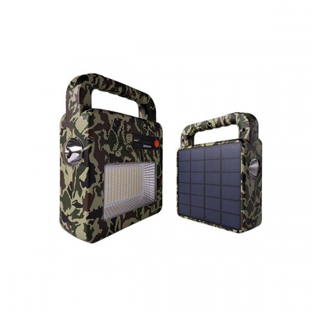 Altele - Difuzor portabil conexiune Bluetooth si lampa cu panou solar, cu camuflaj, Optonica 224