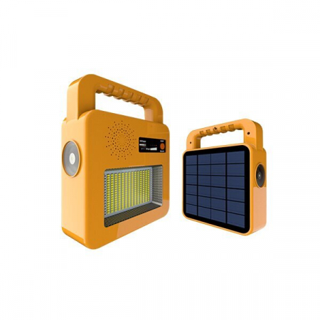 Altele - Difuzor portabil conexiune Bluetooth si lampa cu panou solar, galben, Optonica 223
