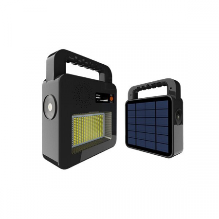 Altele - Difuzor portabil conexiune Bluetooth si lampa cu panou solar, negru, Optonica 228