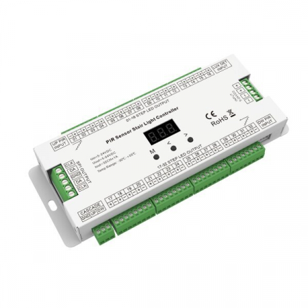 dimmere led si controllere - Dimmer led pentru scari, cu PIR, 32 canale, 5-24Vdc, 1A/canal, Optonica 6385