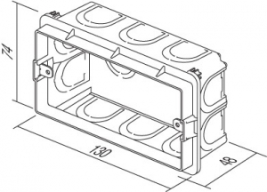 Doza aparataj modular 4M incastrata in tencuiala DM40 [1]